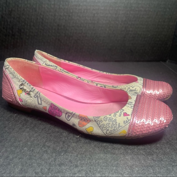 Coach Poppy Graffiti Flats 5.5M Price Firm! - Picture 4 of 14